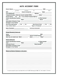 Blank Company Vehicle Accident Report Template Doc Sample