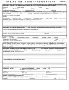 Blank Human Resources Incident Report Template  Example