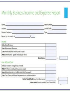 Blank Income And Expense Report Template Doc Sample