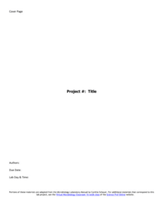 Blank Lab Report Title Page Template  Sample
