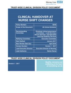 Blank Nurse Shift Change Report Template Word