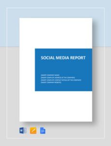 Blank Social Media Engagement Report Template  Sample