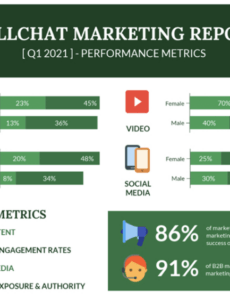 Blank Social Media Performance Report Template  Sample
