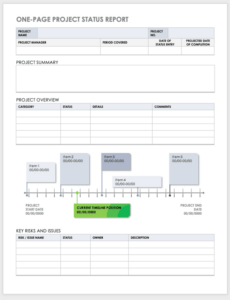 Blank Weekly Executive Project Status Report Template Doc