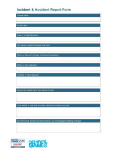 Costum Company Car Accident Report Template Excel