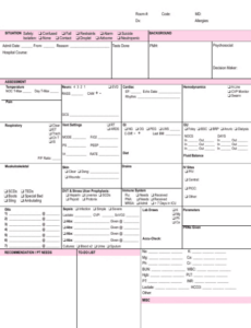 Costum Icu Nurse Report Sheet Template Doc Sample