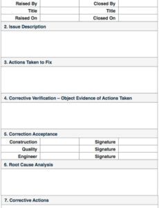 Costum Manufacturing Non Conformance Report Template