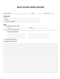 Costum Middle School Book Report Template Excel