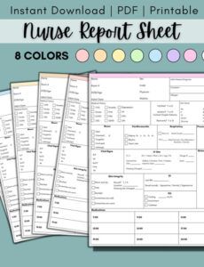 Costum Nurse To Nurse Report Sheet Template Pdf Example