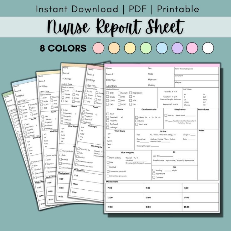 Costum Nurse To Nurse Report Sheet Template Pdf Example