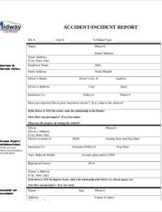 Costum Traffic Accident Report Form Template Doc Sample