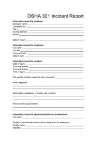 Costum Workers Comp Incident Report Template Pdf Example