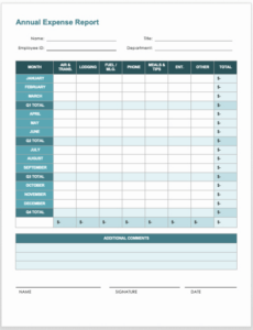 Credit Card Expense Report Template Word