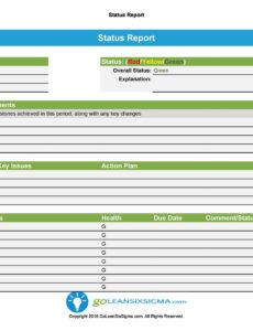 Editable 4 Box Project Status Report Template Excel