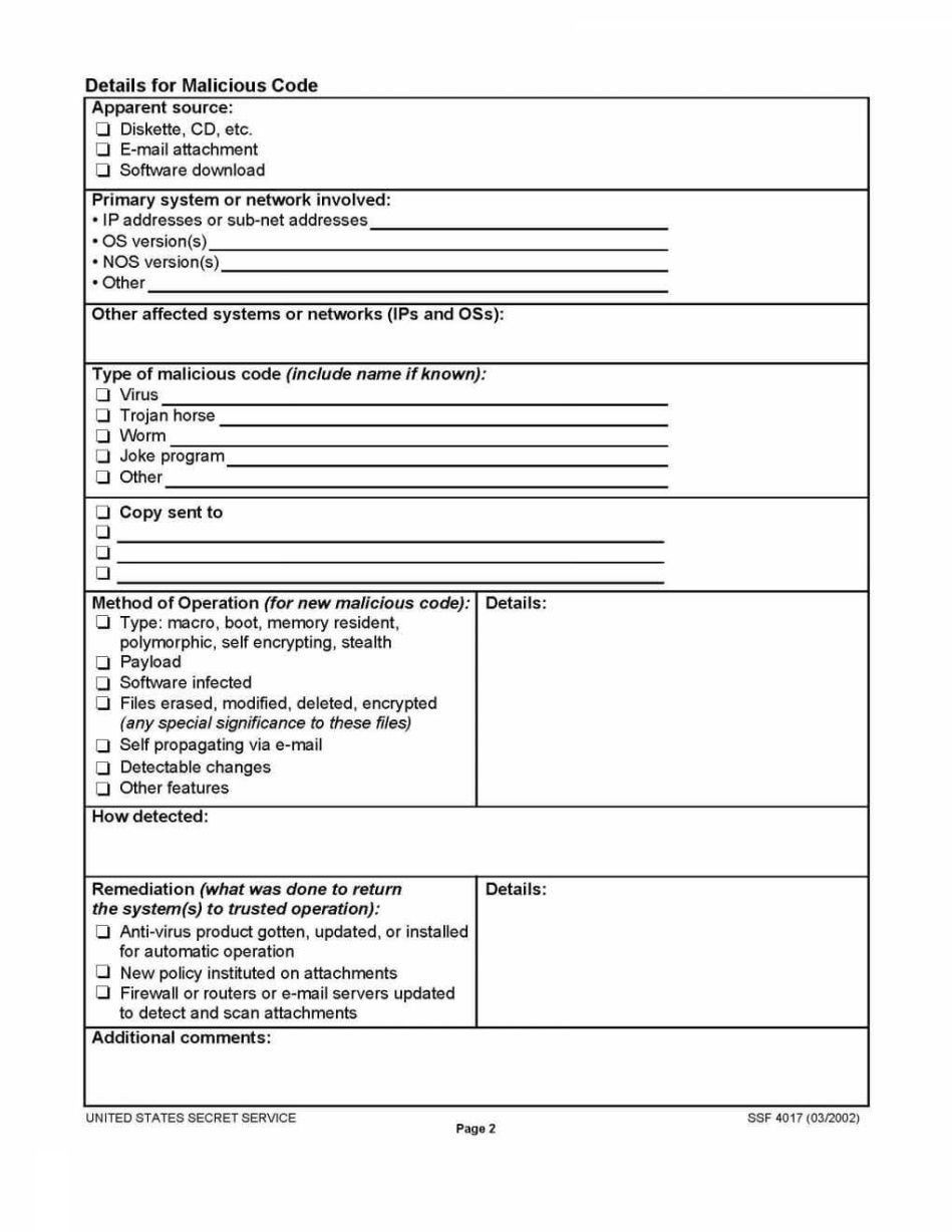 Editable Computer Security Incident Report Template Pdf Sample