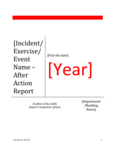 Editable Cyber Security After Action Report Template  Example