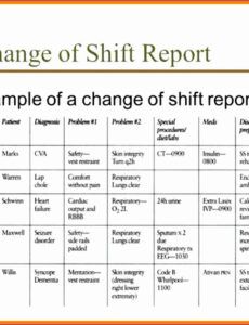 Editable Daily End Of Shift Report Template Doc Sample