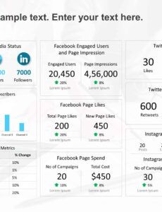 Editable Monthly Social Media Report Template  Example