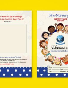 Editable Pre Kindergarten Report Card Template  Example