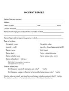 Editable Workers Comp Incident Report Template Doc Sample