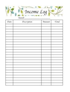 Expense And Income Report Template Pdf