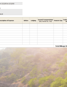 Expense Report With Mileage Template Doc