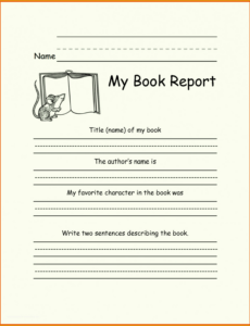 Free 2Nd Grade Book Report Template Pdf Sample