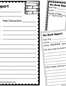 Free 5Th Grade Book Report Template  Sample