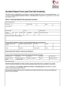 Free Company Car Accident Report Template Word Sample