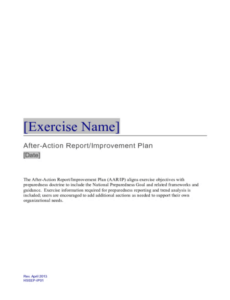 Free Fire Department After Action Report Template Word Example