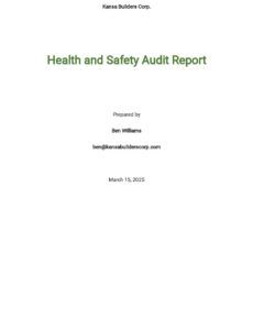 Free Health And Safety Report Template Doc Example