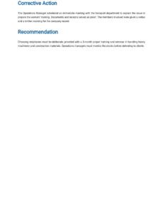 Free Manufacturing Non Conformance Report Template Doc Example