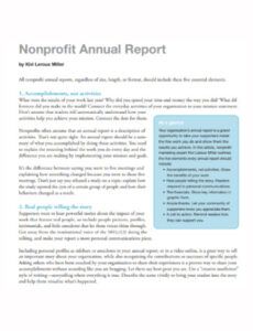 Free Non Profit Annual Report Template Word