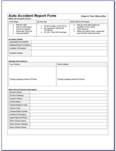 Free Vehicle Accident Report Form Template Pdf Sample