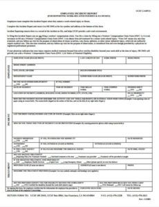 Free Workers Comp Incident Report Template Doc Example