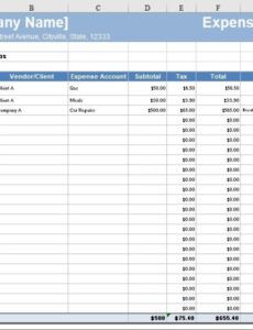 Google Sheets Expense Report Template Word