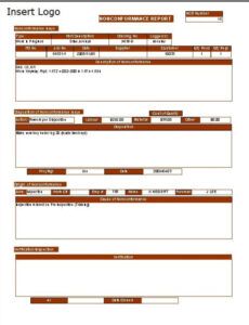 Manufacturing Non Conformance Report Template Word Sample