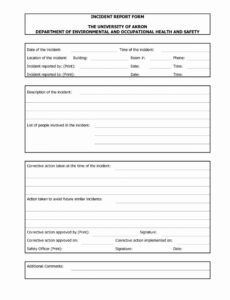 Motor Vehicle Accident Report Form Template Pdf Example