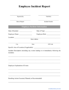 Printable Accident And Incident Report Form Template Doc Example