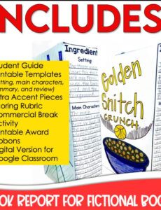 Printable Cereal Box Book Report Template Pdf Example