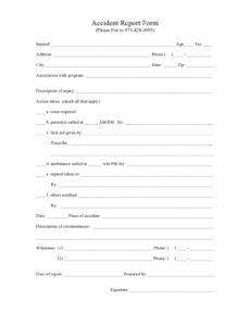 Printable Company Car Accident Report Template Doc Sample