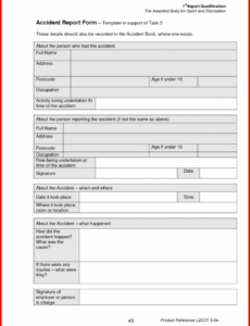 Printable Company Vehicle Accident Report Template Excel Example