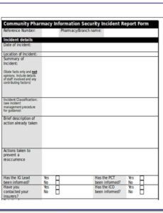 Printable Computer Security Incident Report Template