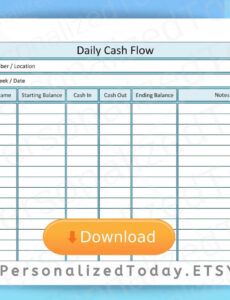 Printable End Of Day Cash Register Report Template  Example