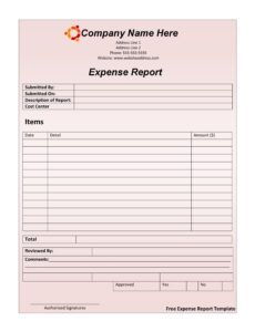 Printable Expense And Income Report Template Word Example