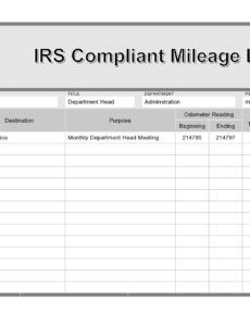 Printable Expense Report With Mileage Template Word