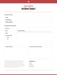 Printable Human Resources Investigation Report Template Excel Sample