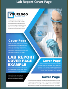 Printable Lab Report Cover Page Template  Example
