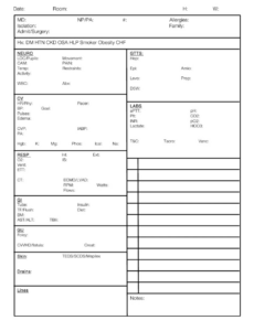 Printable Nurse To Nurse Report Sheet Template Excel