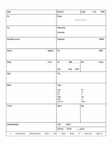 Printable Nursing Shift Change Report Template Excel